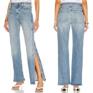 RTA Michael Snap Button High-Rise Straight Jeans Natural Blue Women’s Size 26